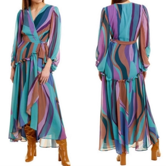 Anthropologie Dresses & Skirts - Anthropologie Hutch Geo Abstract Printed Wrap Dress Size LARGE